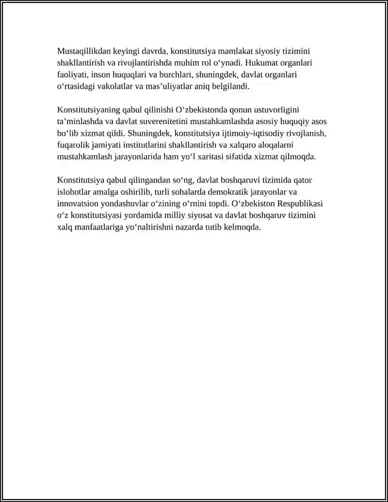 MUSTAQILLIK YILLARIDA DAVLAT BOSHQARUVI TIZIMIDA AMALGA OSHIRILGAN ISLOHOTLAR 4