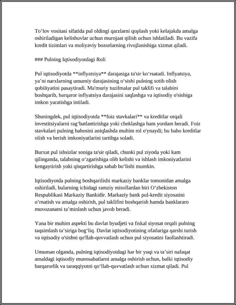 Pulning Joriy va kelgusi davrdagi qiymatini nazariy asoslari 4