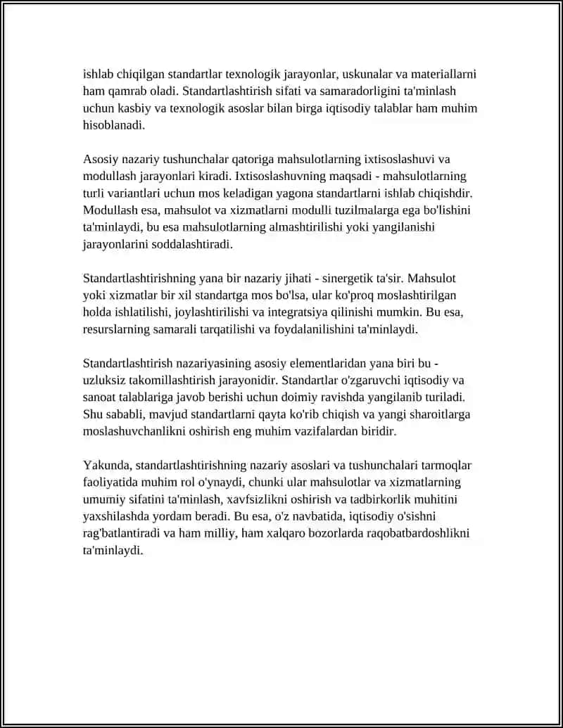 TARMOQLARNI STANDARTLASHTIRISH 4