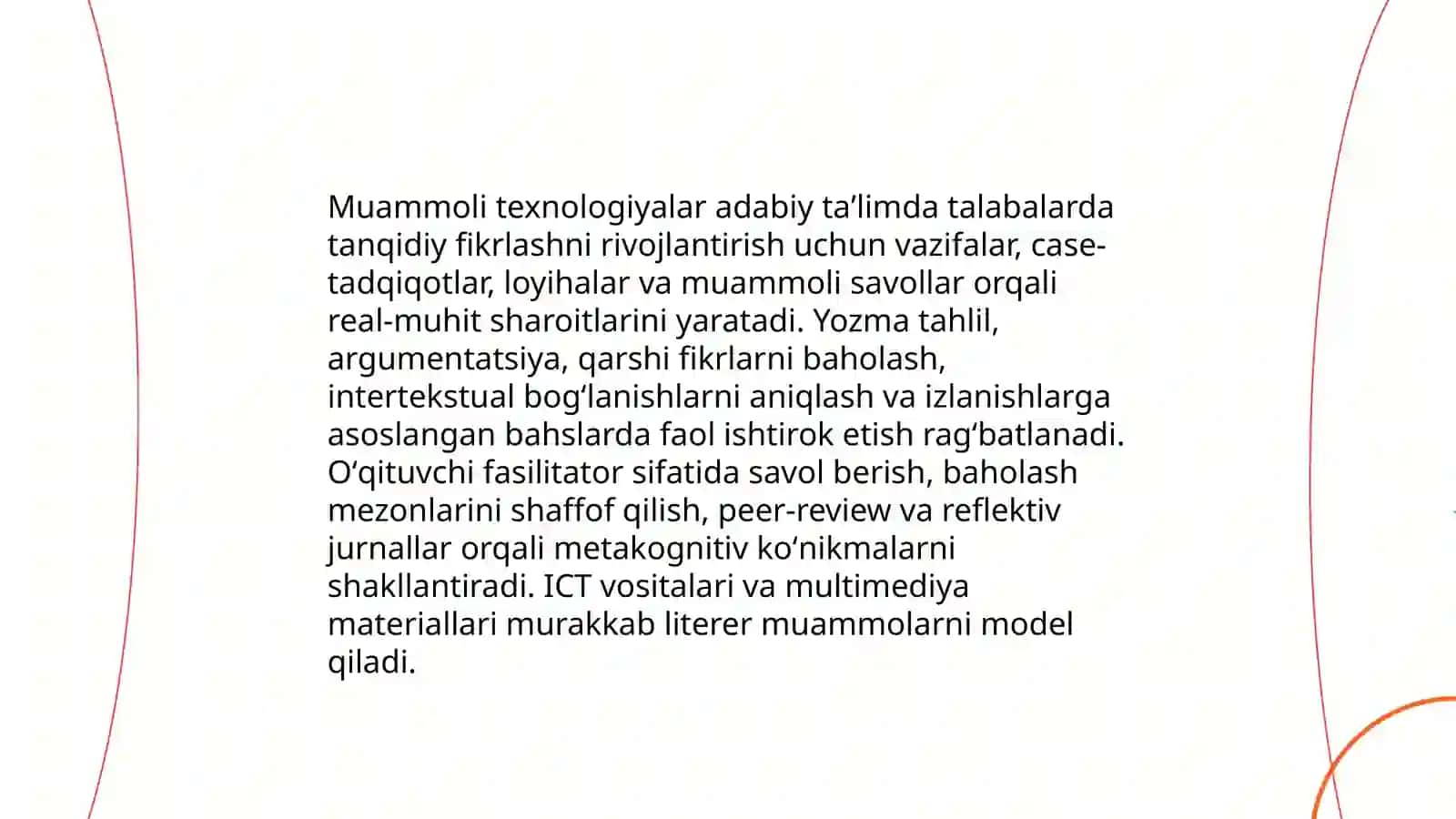 Adabiy ta’limda muammoli texnologiyalarning nazariy asoslari 4