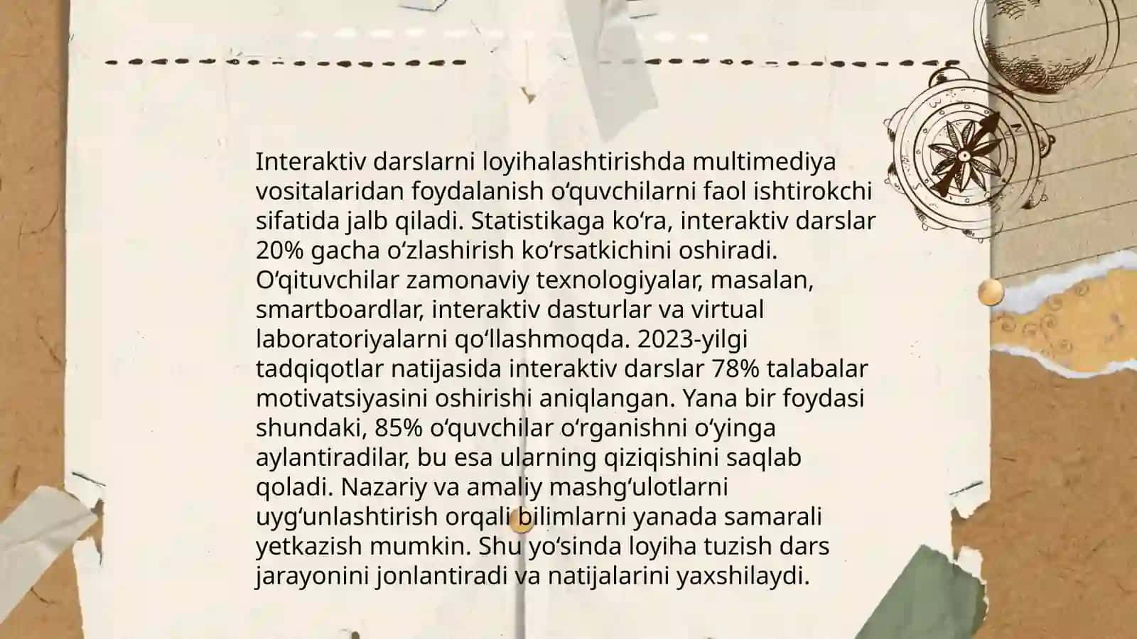Tarix ta'limida zamonaviy pedagogik va axborot texnologiyalaridan foydalanish va loyihalashtirish 4