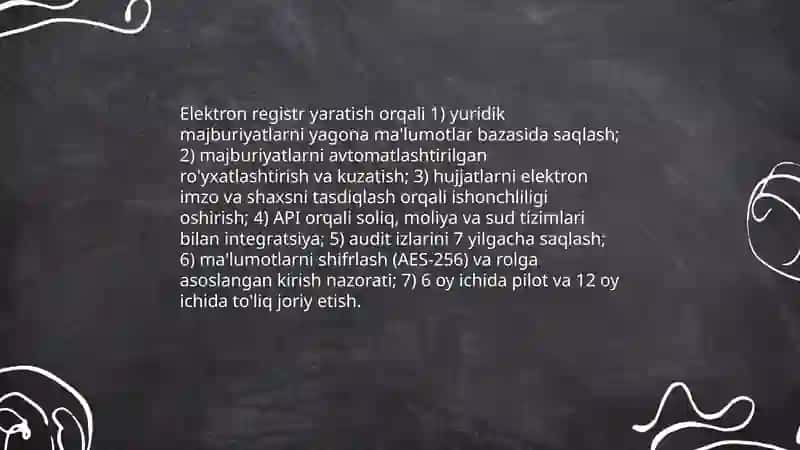 Gaznachilkda yuridik majburiyatlarni ro'yxatga olish tartibini takomillashtirish 4