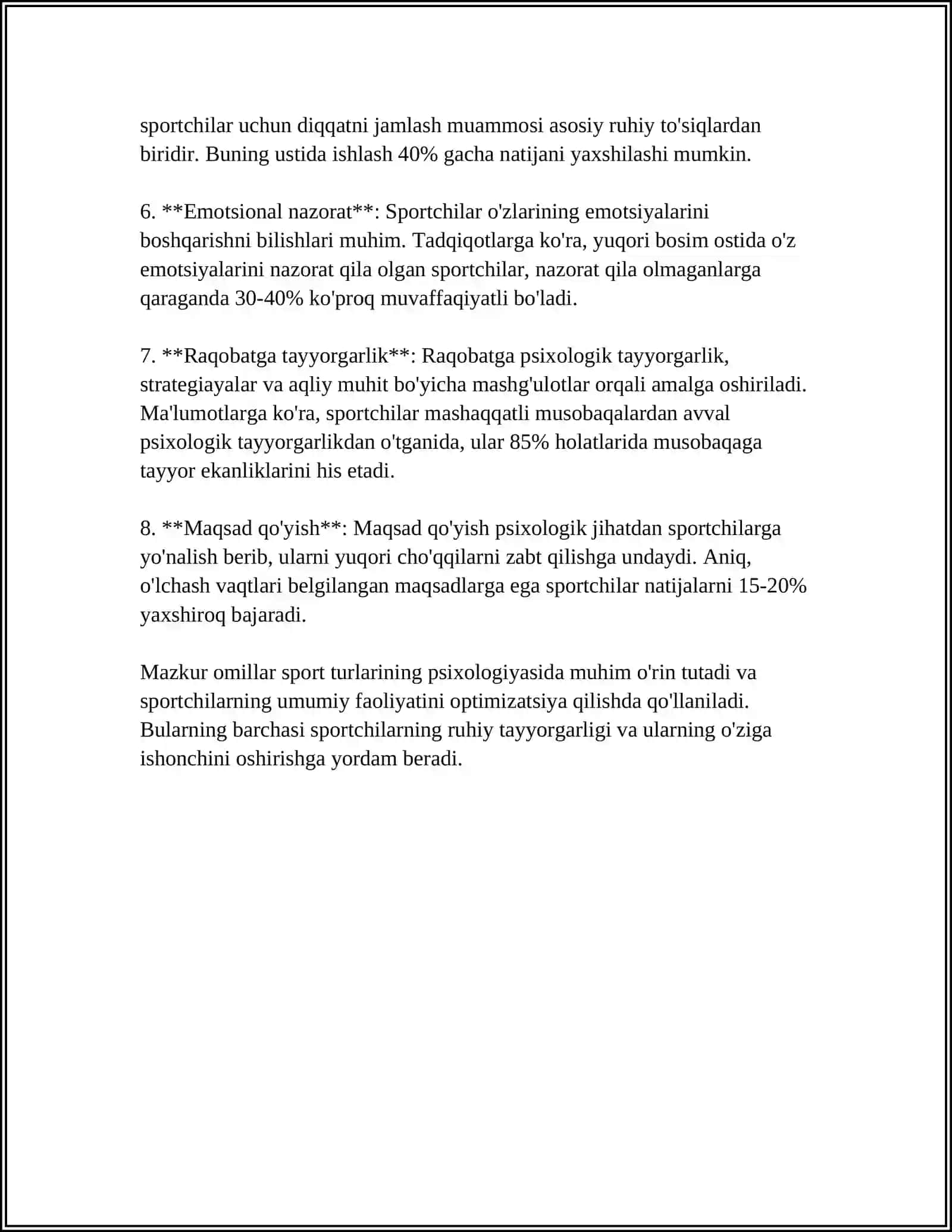 SPORT TURLARINING PSIXOLOGIK TAVSIFI REFERAT 4