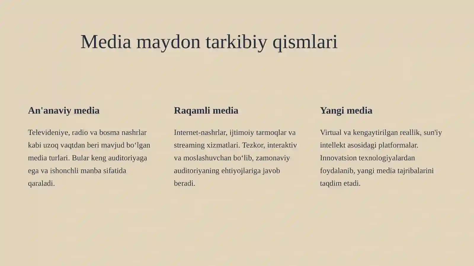 Media maydon tuzilishi va ta’siri 4