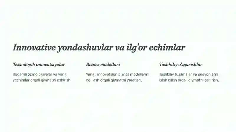 Qiymat yaratishga asoslangan strategiyalar 4