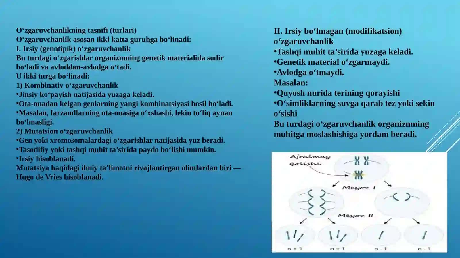 Genetik materialning o'zgaruvchanligi 4