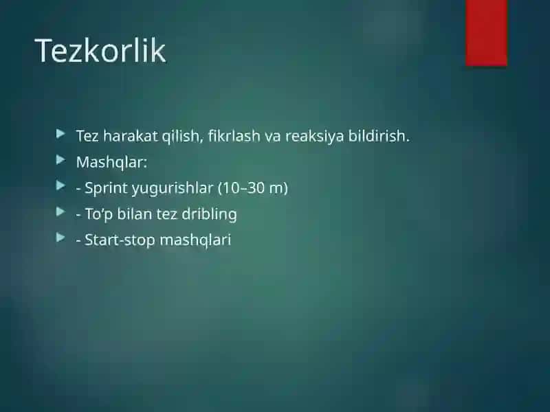 Futbolda jismoniy qobiliyatlar va texnika 4