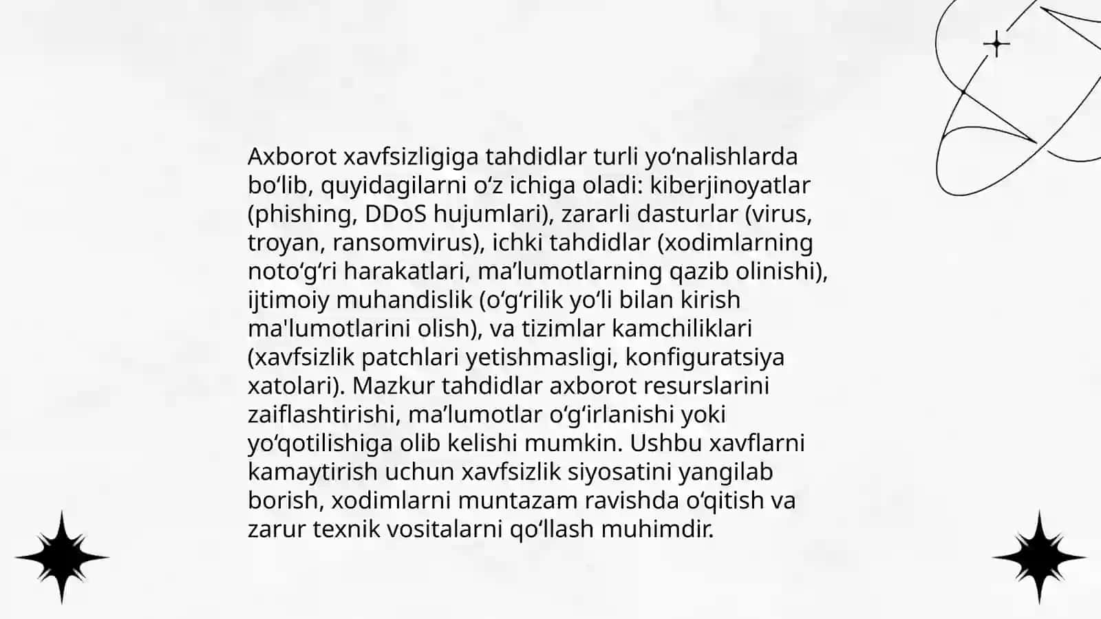 Axborot xavfsizligi va axborotlarni himoyalash usullari 4