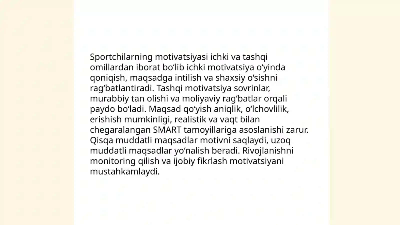 Sport mashgʻulotlari psixologiyasi 4