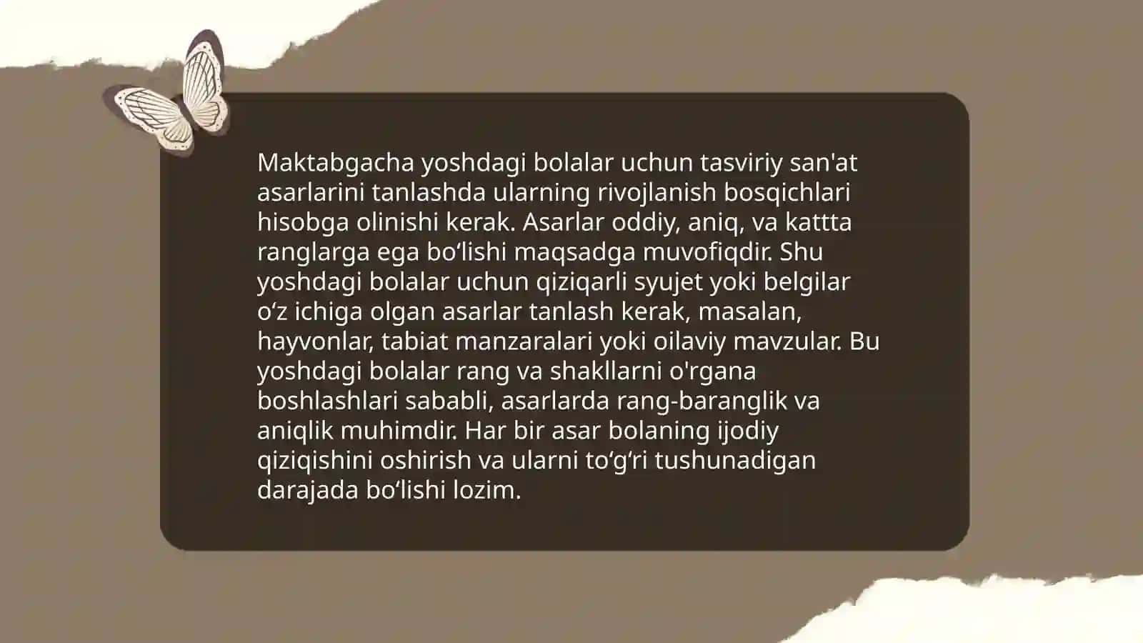 Maktabgacha yoshdagi bolalarni tasviriy san`at asarlari bilan tanishtirish 4