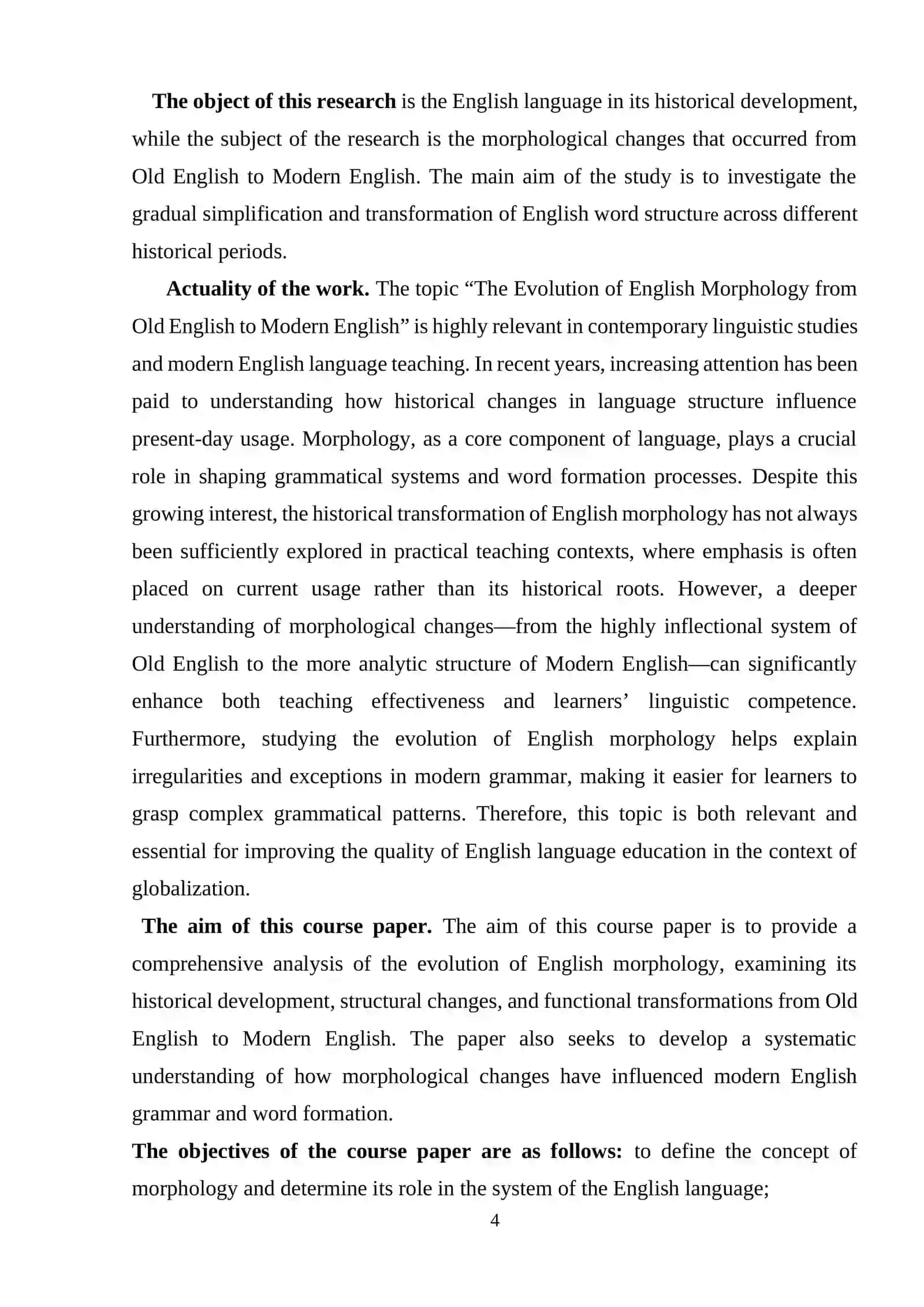 The evolution of English Morphology from Old English to Modern English 4