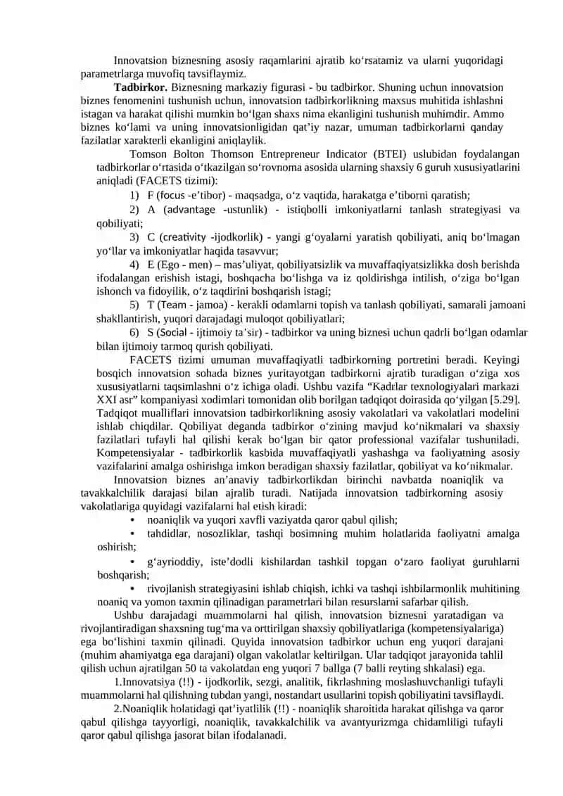 INNOVATSION BIZNESDA INSON OMILI 4