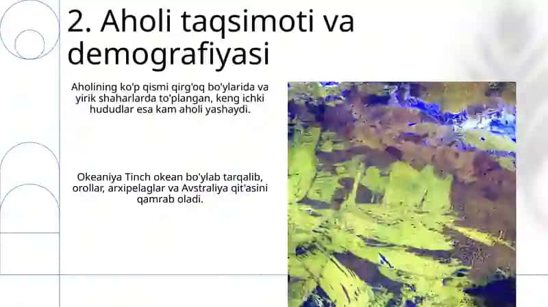 Okeaniyaning geografik o’rni, tabiati va aholisi 4