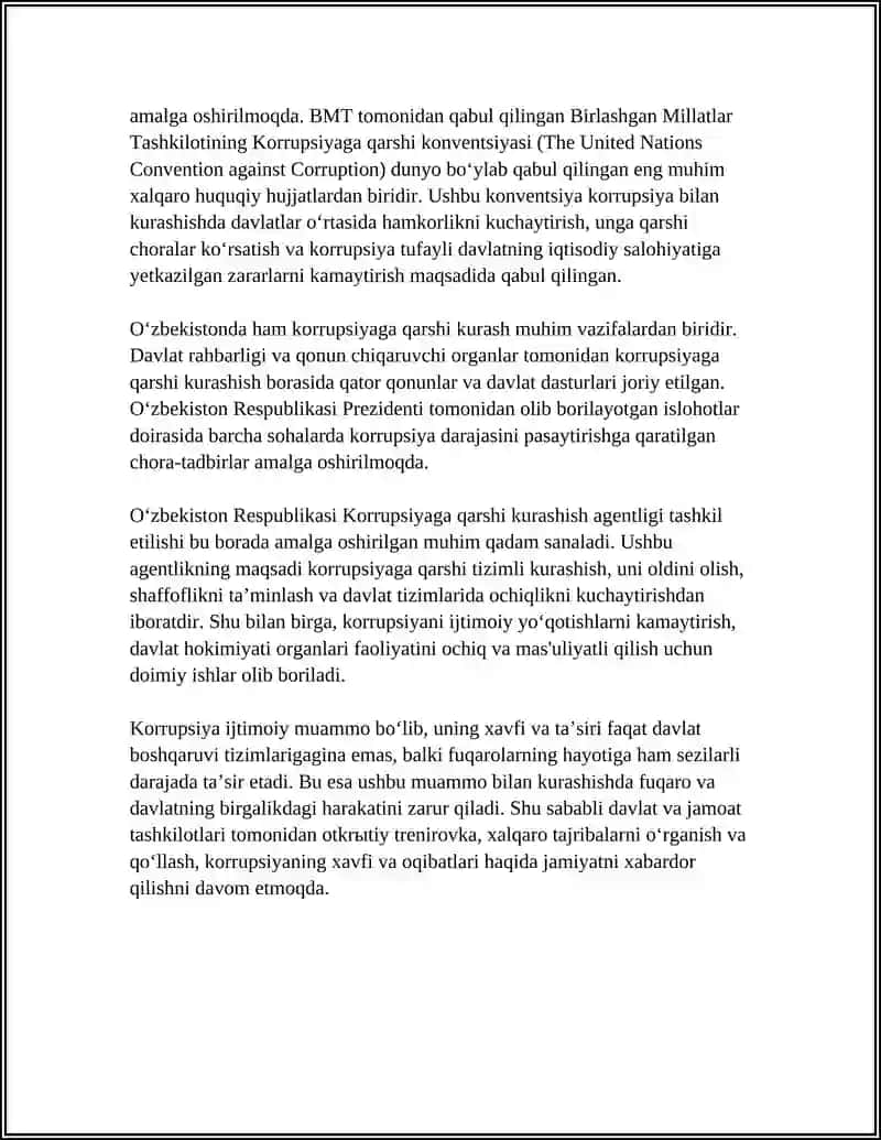 KORRUPSIYANING MOHIYATI, OQIBATLARI VA UNGA QARSHI KURASH MEXANIZMLARI 4