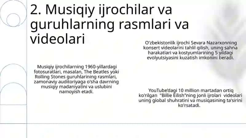 Musiqaga oid koʻrgazmali qurollar doirasida taqdimot tayyorlash 4