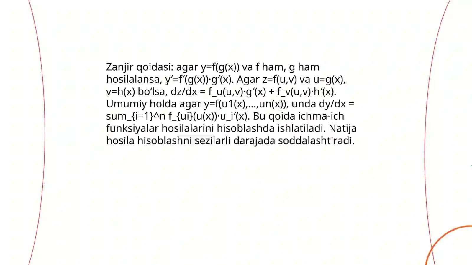 Murakkab funksiyaning hosilasi 4