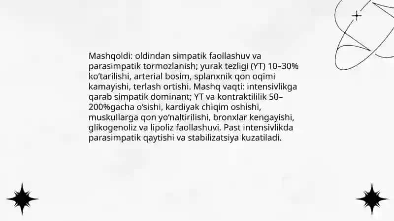 Tanlangan sport turida vegetativ nerv tizimining funksional sigmalarining o’tkazilishi 4