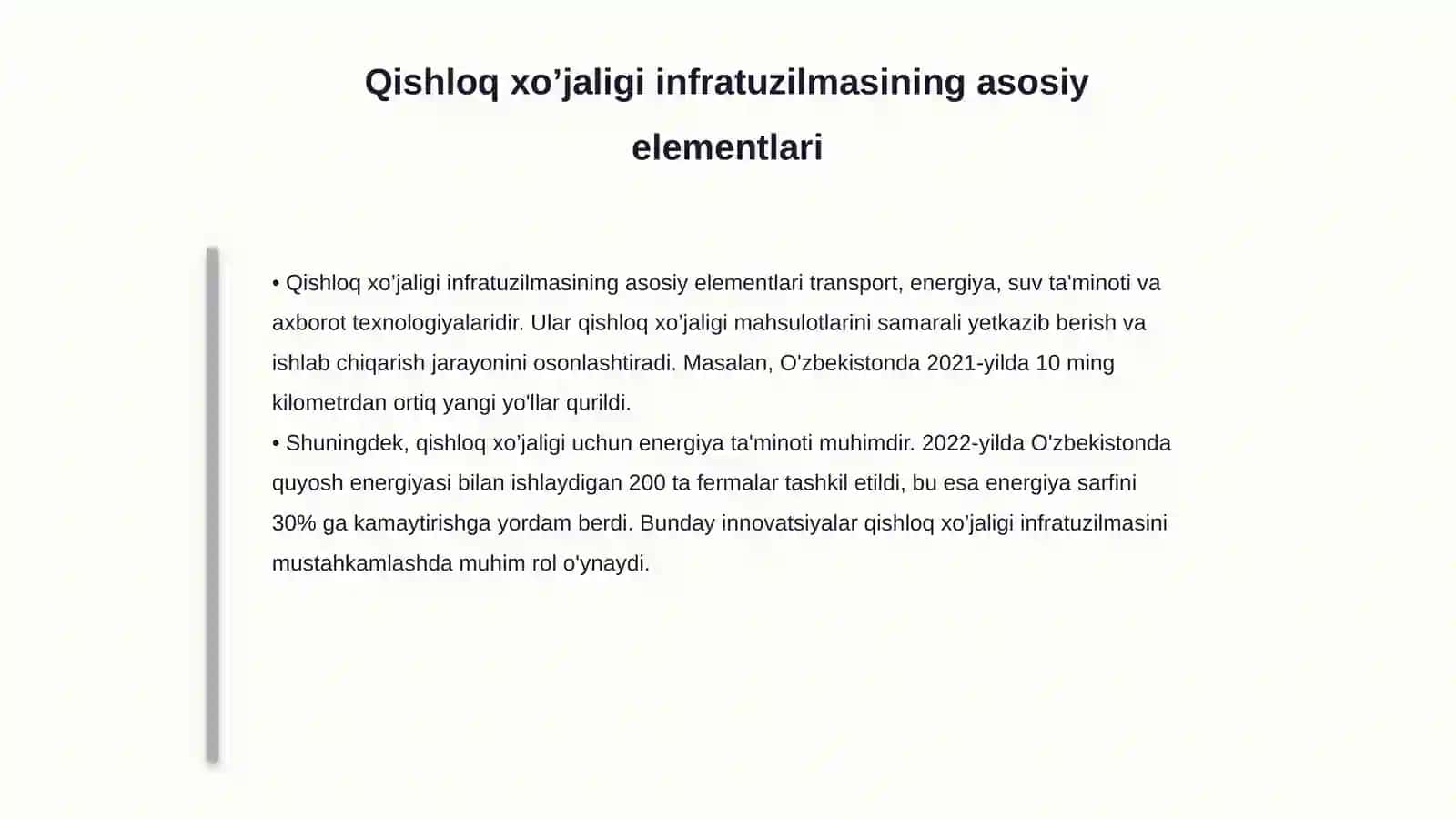 Qishloq xo’jaligi infratuzilmasi 4
