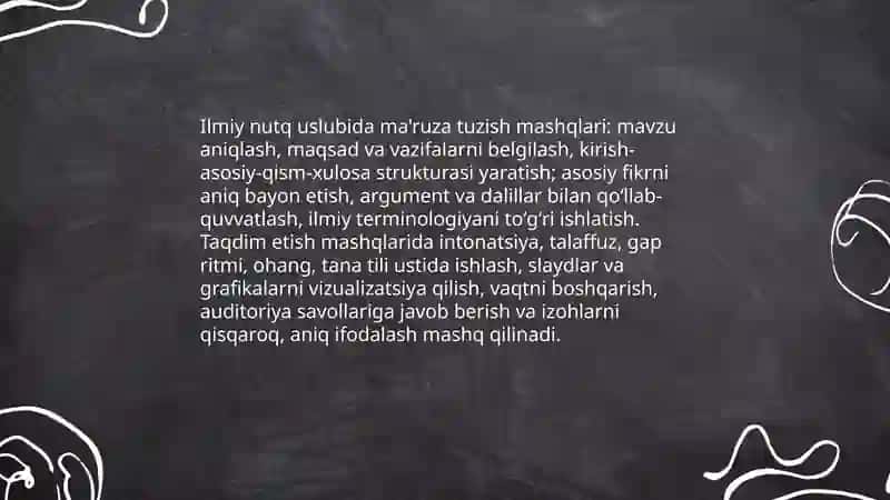 O'zbek tili nutq uslublarini amaliy mashqlarda o'rganish 4