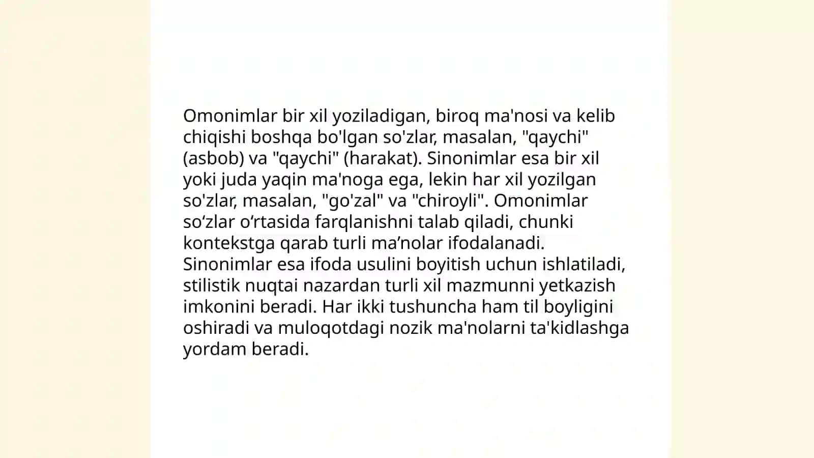 Omonimlar. Omoformalar. Omonimlarning yuzaga kelishi sabablari 4