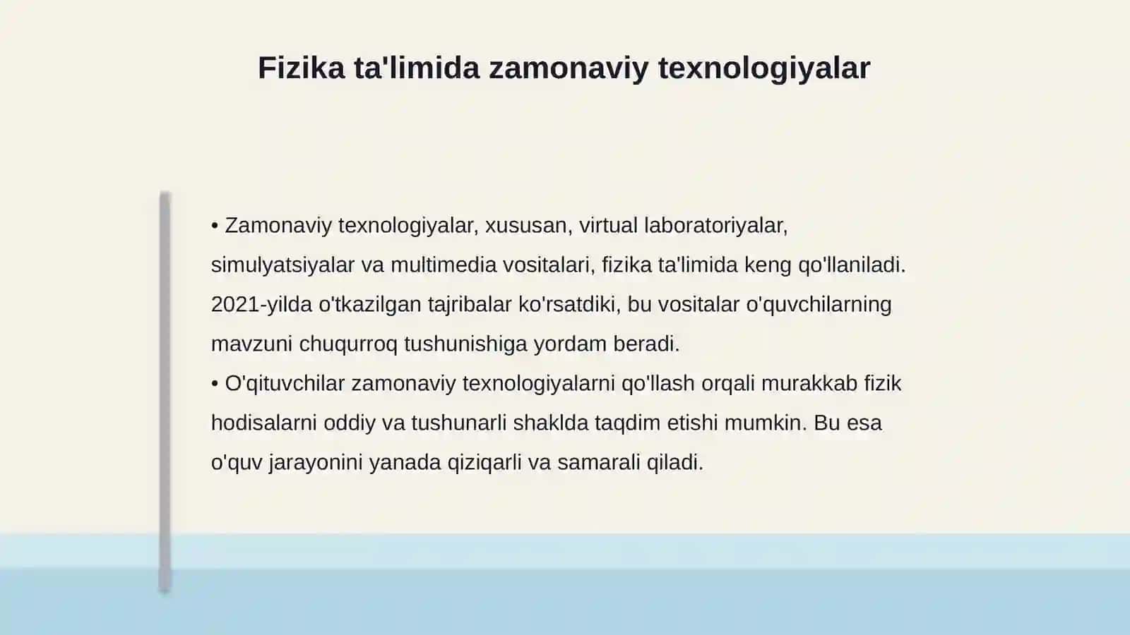 Fizika ta'limida axborot texnologiyalarni joriy qilish 4