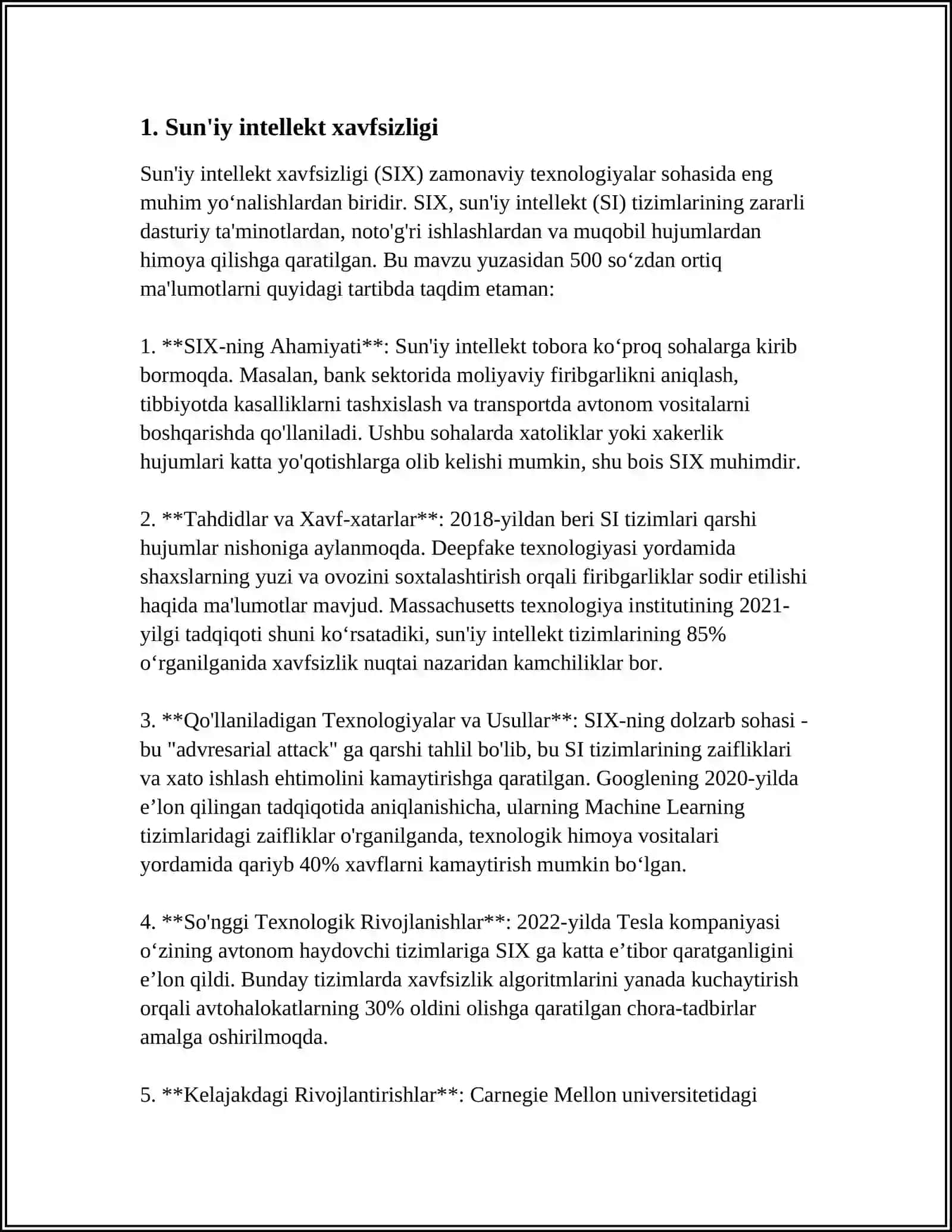SUNʼIY INTELLEKT XAVFI 4