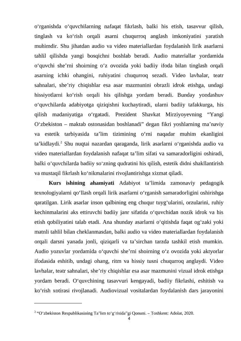 Lirik asarlarni o‘rganish usullari 4