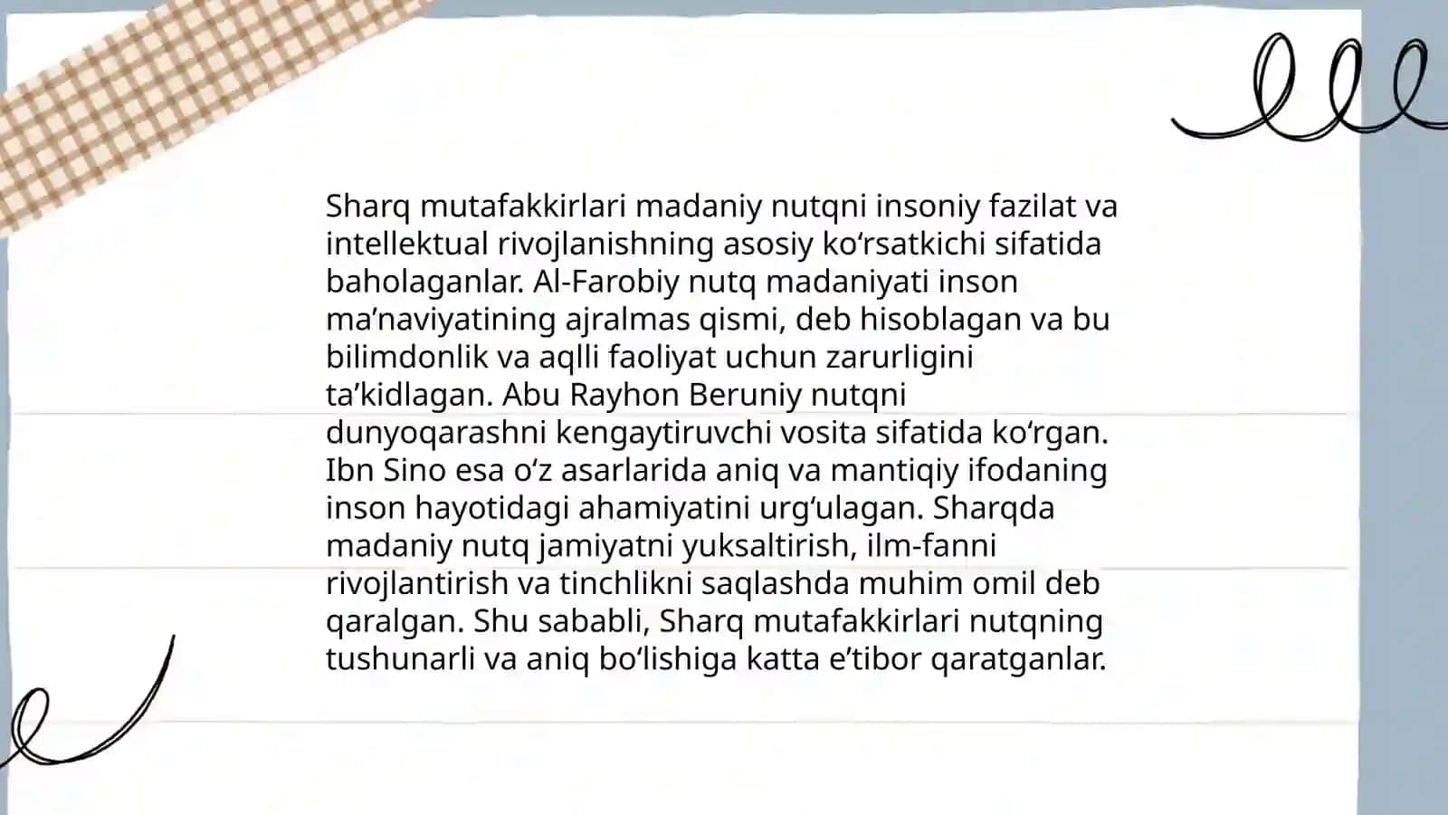 Allomalar. Sharq va G'arb mutafakkirlarining notiqlik xususida madaniy nutq haqida 4