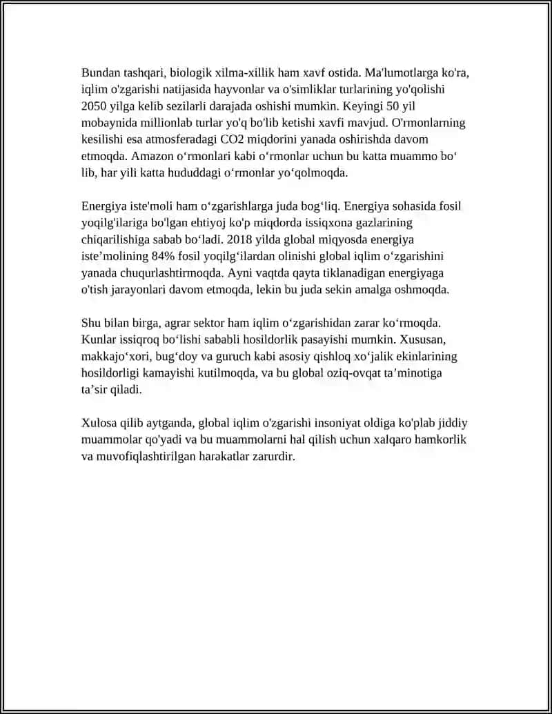 INSONIYATNING GLOBAL MUAMMOLARI VA ULARNI BARTARAF ETISH CHORA TADBIRLARI 4