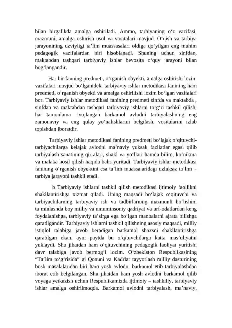 Tarbiyaviy ishlar metodikasining maqsadlarini amalga oshirish prinsplari 4
