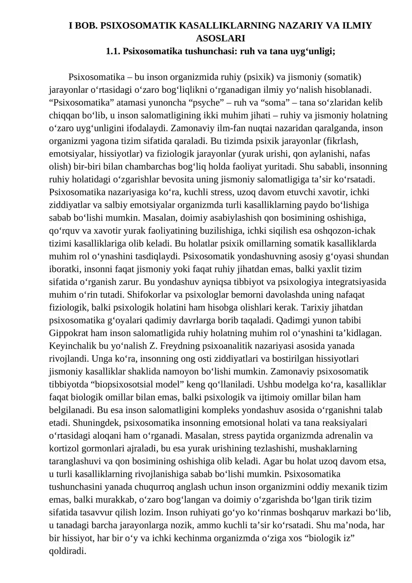 PSIXOSOMATIK KASALLIKLAR: RUHIY OMILLAR TAʼSIRI 4