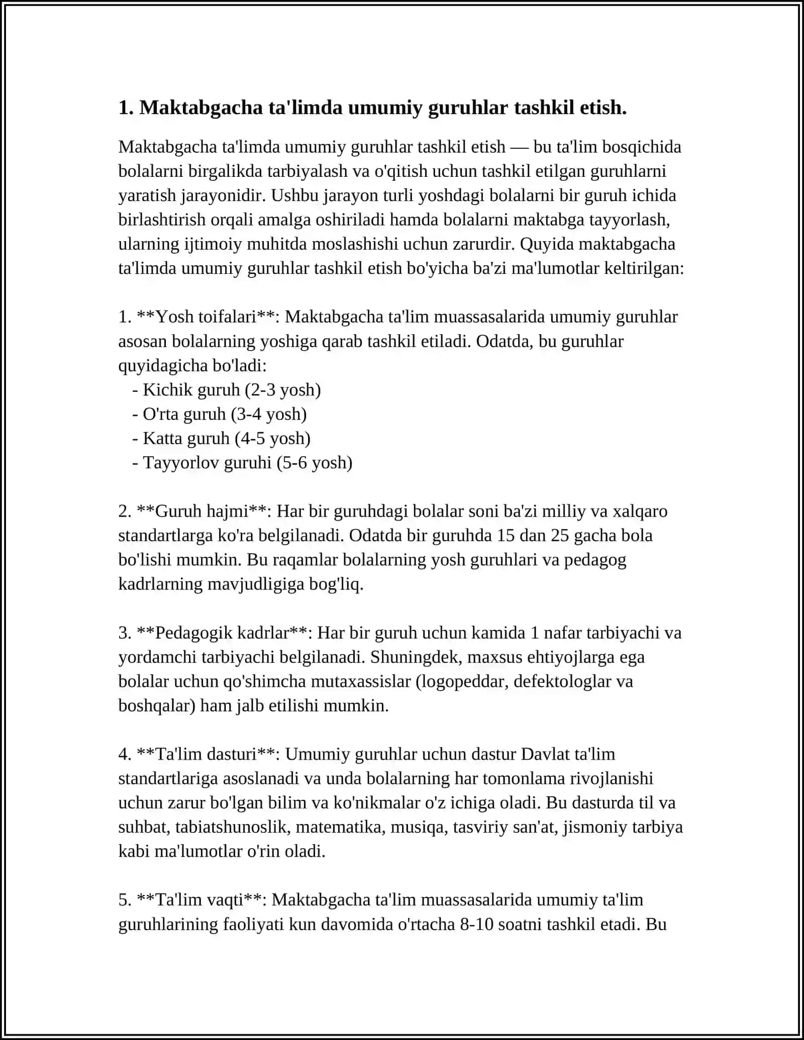 MAKTABGACHA TA'LIM TASHKILOTIDA UMIMIY GURUH BO'LIB ISHLASH 4