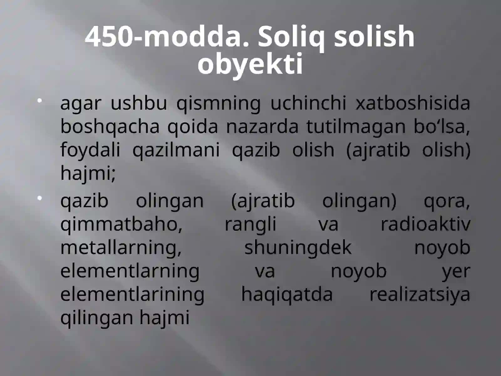 Yerq'aridan foydalanganlik uchun soliq 4