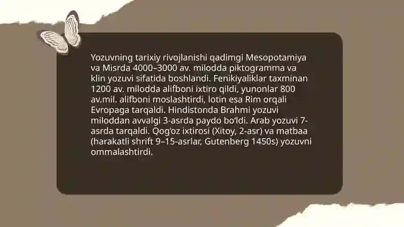 Yozuv va uning korinishlari 4