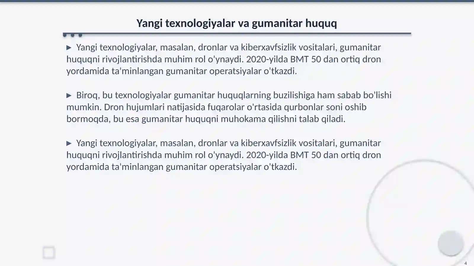 X al qaro gumanitar huquqning kelajagi: raqamli urush va yangi texnologiyalar oldida 4
