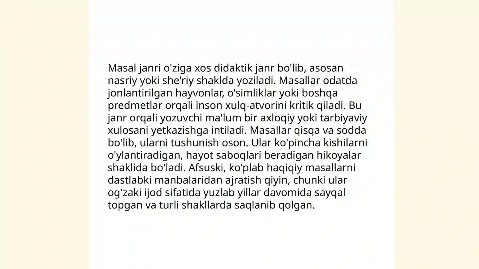 Masal janriga xos matnlar ustida ishlash metodikasi 4