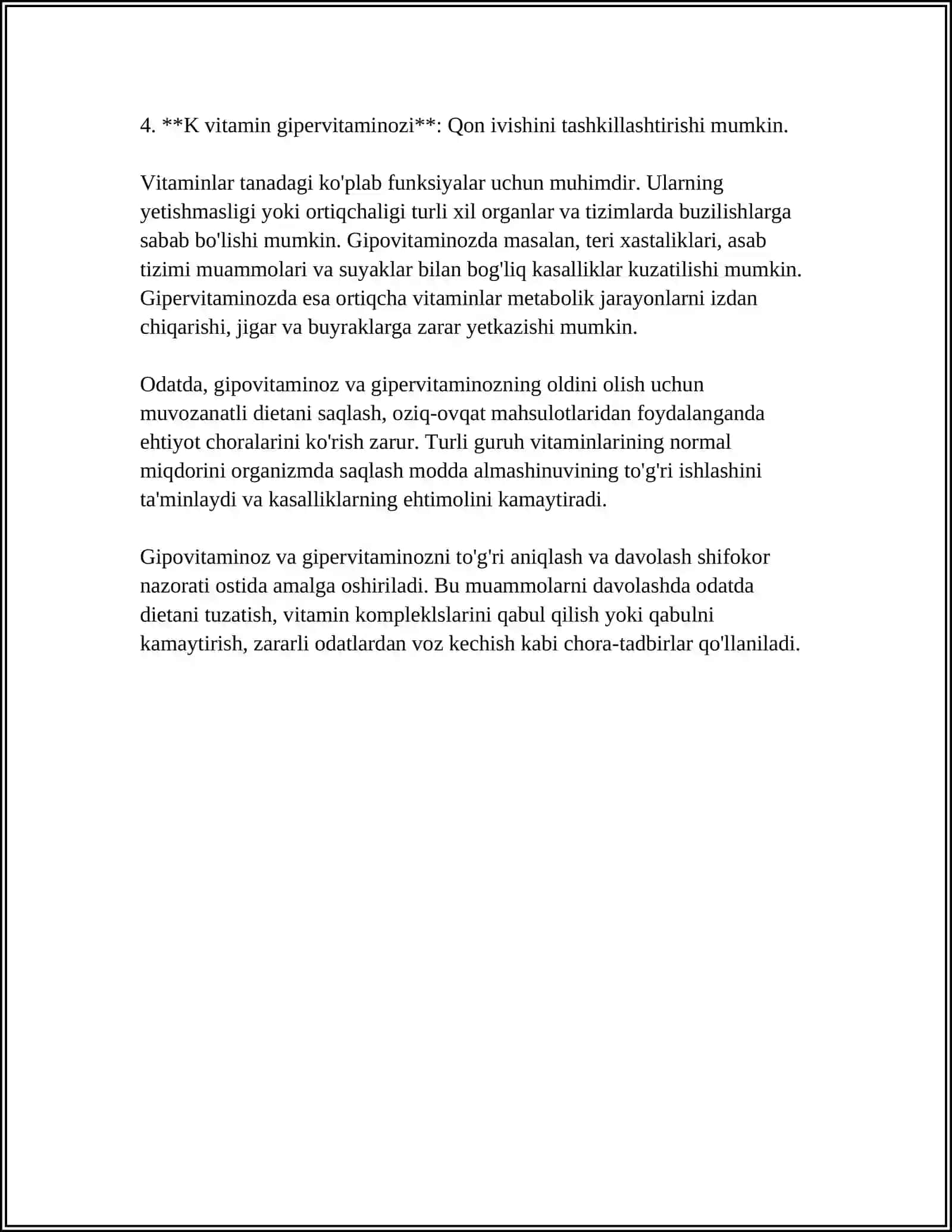 GIPOVITAMINOZ VA GIPERVITAMINOZ HOLATLARDA MODDA ALMASHINUVINING BUZILISHI 4