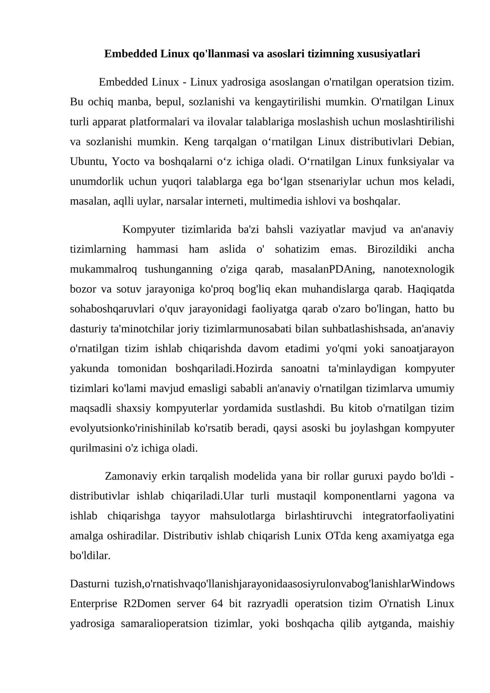 Ornatilgan tizimlar (Embadded Linux) 4