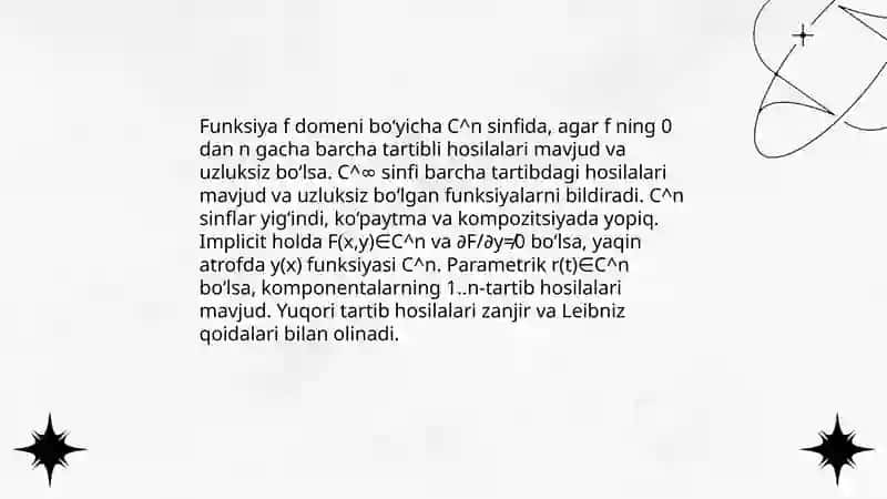 Yuqori tartibli hosilalar 4