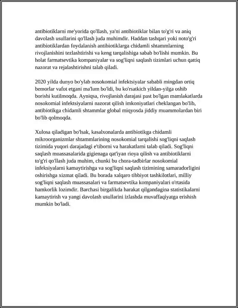 ANTIBIOTIKO REZISTENT MIKROORGANIZMLAR SHTAMMLARINING TARQALISHI 4
