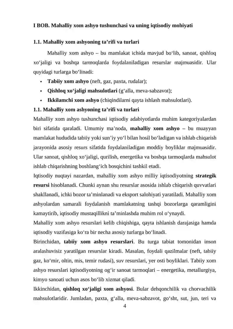 MAHALLIY XOM ASHYODAN FOYDALANISHNING IQTISODIY AFZALLIKLARI 4