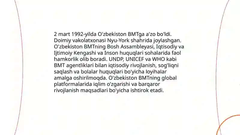 O'zbekistonning mustaqillikdan keyingi xalqaro tan olinishi va diplomatik munosabatlarni o'rnatish 4