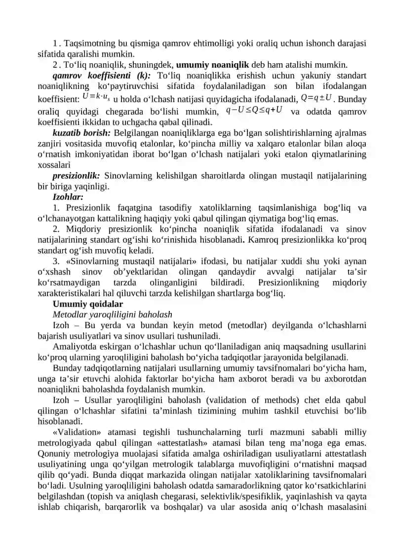 O`LCHASH NOANIQLIKLARI VA XATOLIKLARI 4
