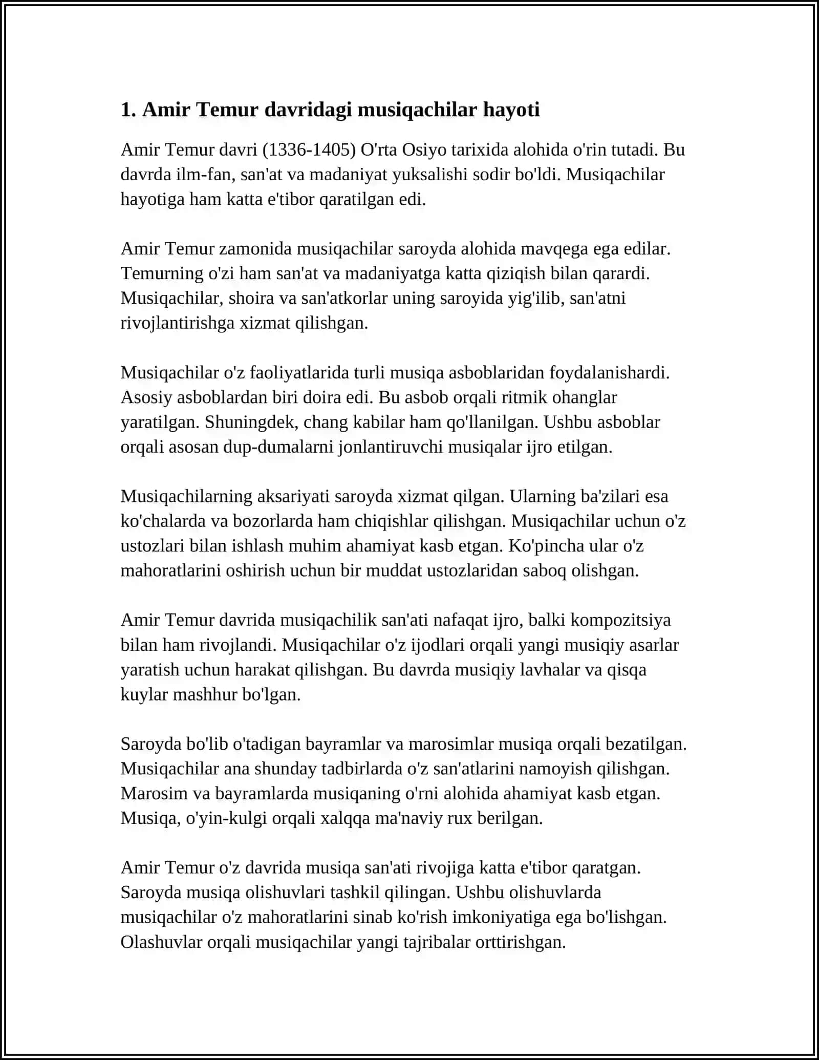 AMIR TEMUR VA TEMURIYLAR DAVRIDA SAN'ATKORLAR HAYOT TARZI 4