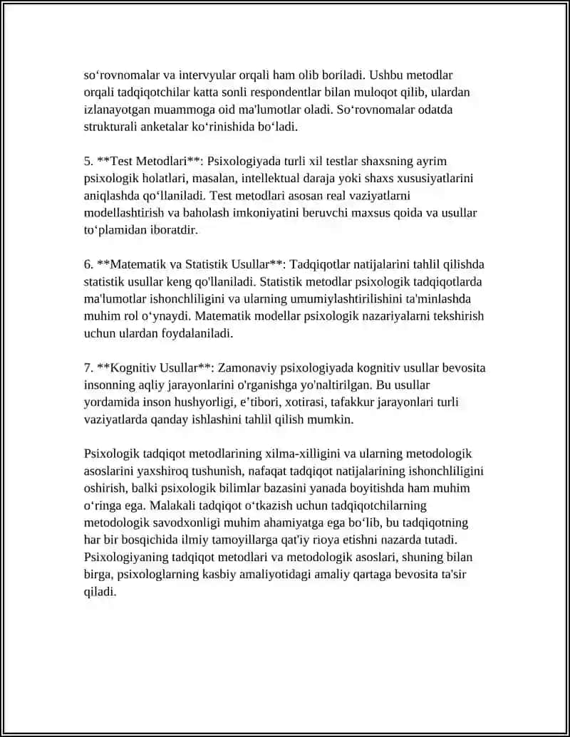 PSIXOLOGIYANING TADQIQOT METODLARI VA METODOLOGIK ASOSI 4