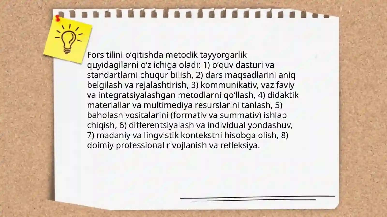 Fors tilini oʻqitishda oʻqituvchi va uning oldiga qoʻyiladigan kasbiy talablar 4