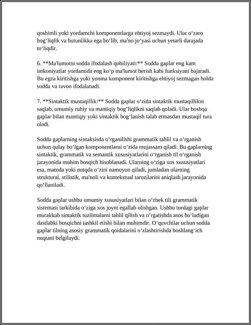 O'ZBEK TILIDA SODDA GAP SINTAKSISI 4