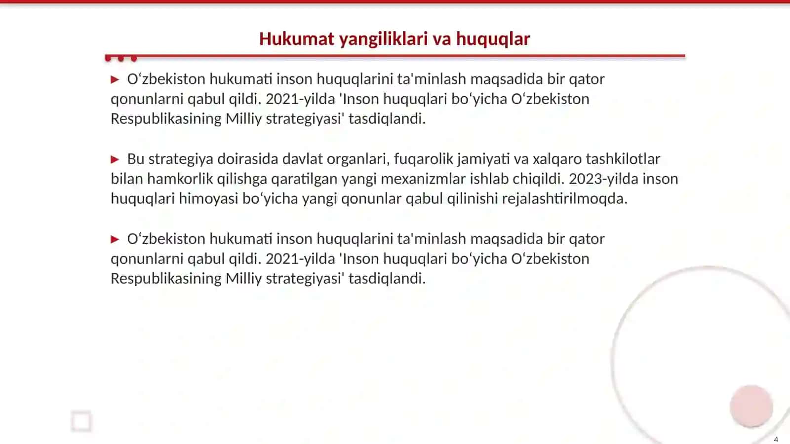 Yangi O‘zbekistonda inson haq-huquqlari va erkinliklari kafolati 4