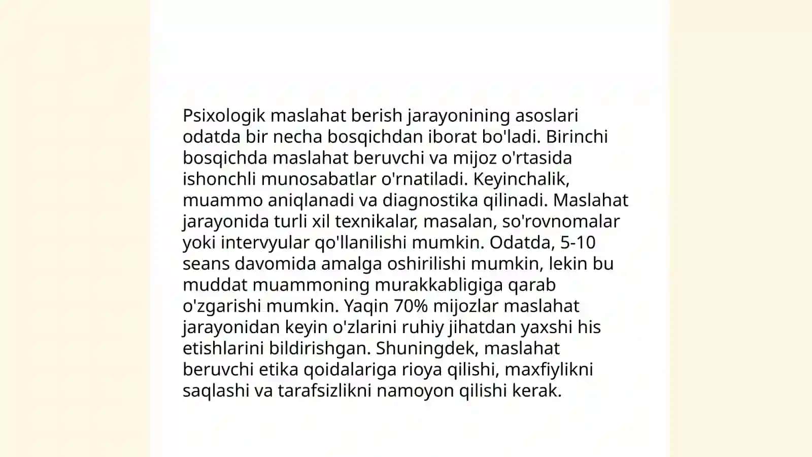 Ta'lim muassasasida psixologning psixologik konsultatsiya faoliyatini yo'lga qo'yish 4