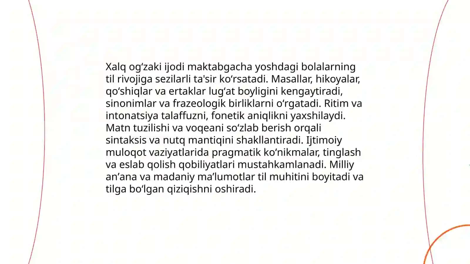 Maktabgacha ta'lim etnopedagogikasida xalq ogʻzaki ijoding oʻrni 4